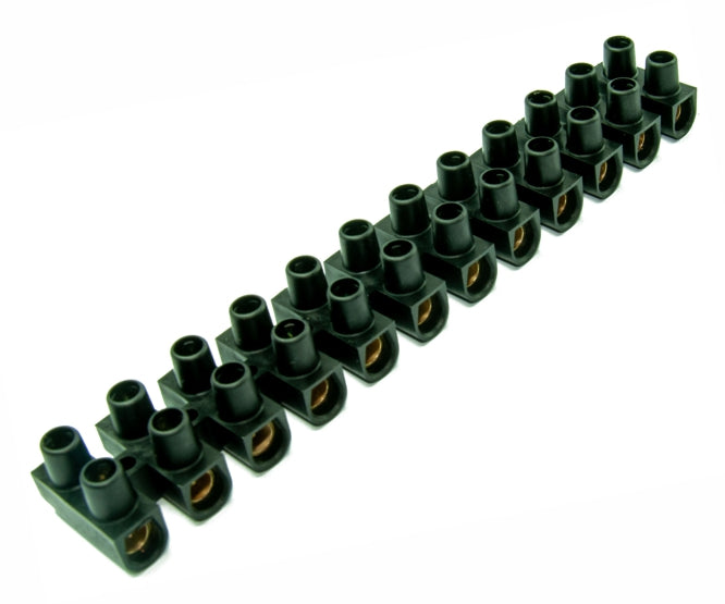 Swan Electric Strip Connector Block 12 Way 30A Feed Through Black