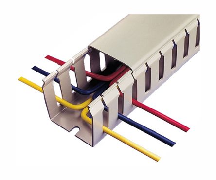 EIE Plastic Trunking Slotted 25x40x2m Grey