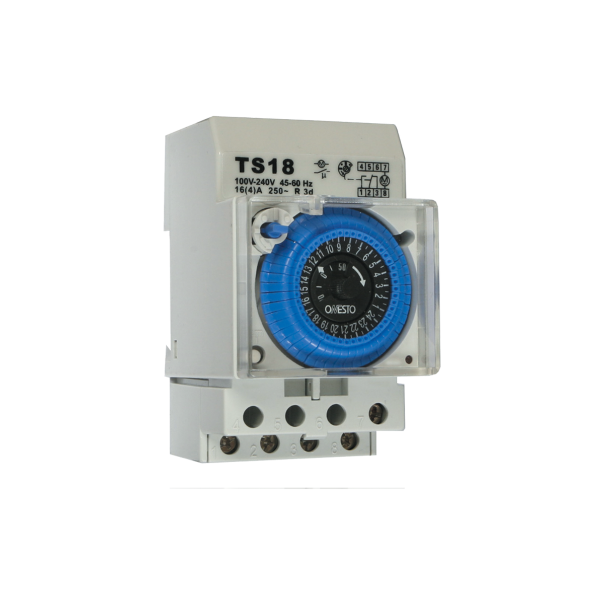 24 Hour Analog Time Switch, DIN Mount
