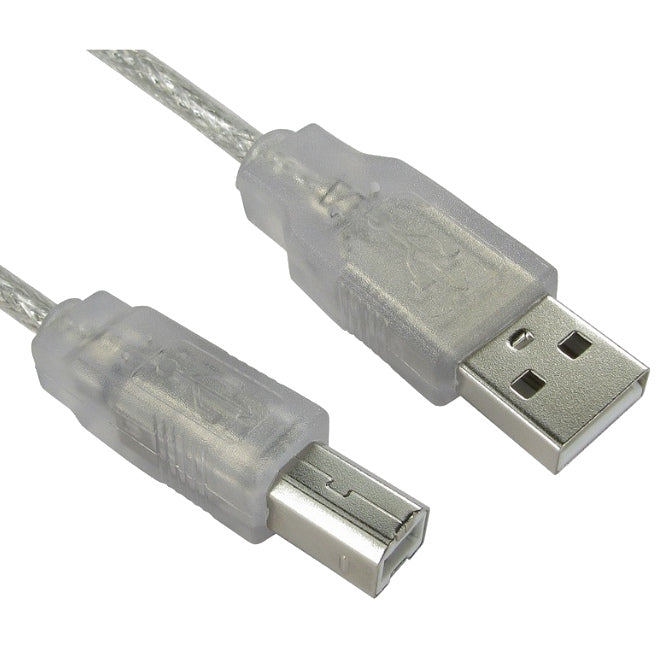 CS USB 2.0 Plug - USB-B Plug Transparent, 3m-5m