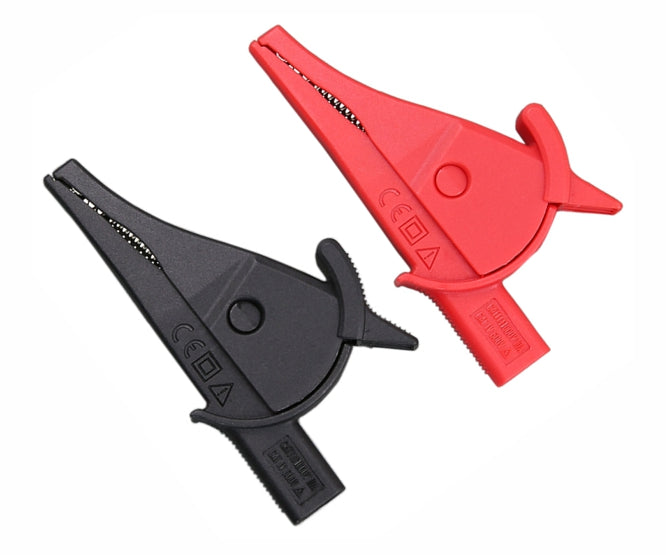 UNI-T Set of 36mm Insulated Croc Clip Inline M4 Red/Black