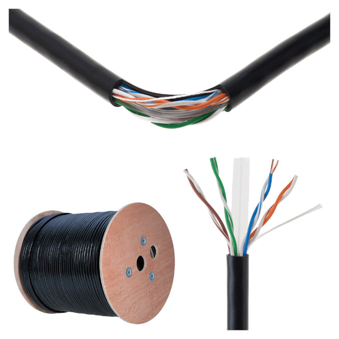EIE CAT6 Utp Ethernet Cable Cca 8C Solid Black - 500m/DRUM