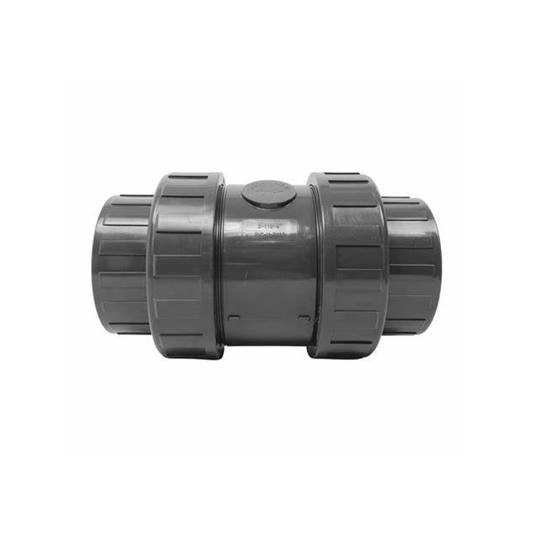 PVC Double Union Check Valves with PVC Ball or Spring - BSP Threads
