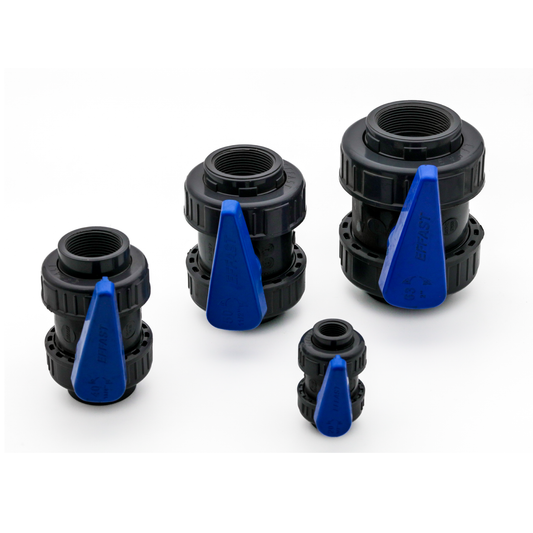 PVC Double Union Ball valve with BSP Threads