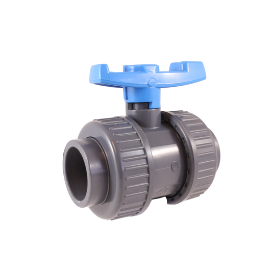PVC Double Union Ball valve with Solvent Sockets