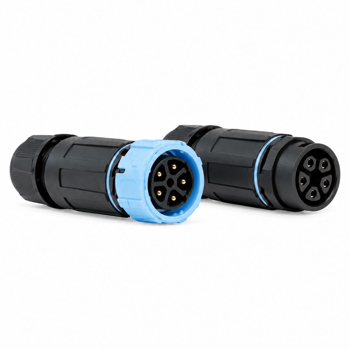 MCE WCC-MFM25-5PQC 5-pin IP68 waterproof male and female quick cable connector