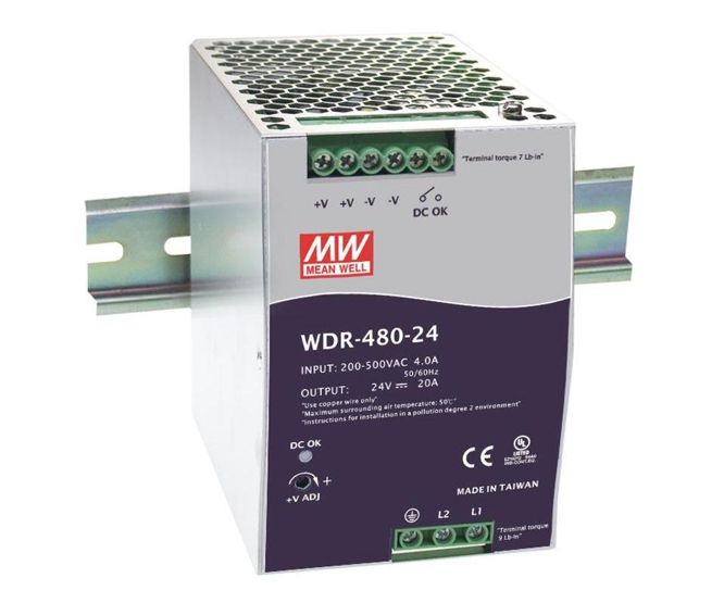 Mean Well DIN Rail Power Supply WDR-480 480W