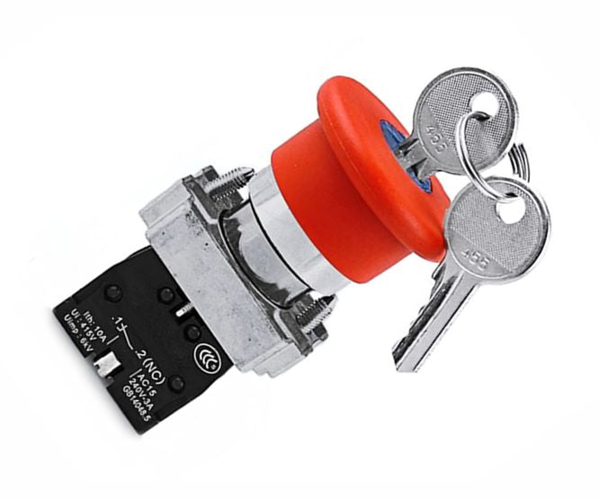 Swan Electric 22mm Push Button Key Mushroom Head NC