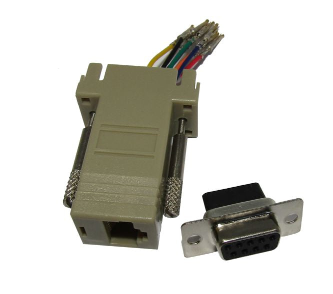 EIE RJ45 Socket to 9W D-Sub Socket Breakout Adaptor