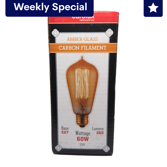 EUROLUX | Amber Glass Carbon Filament bulb – Water & electrical solutions from Eurolux | Zisabo South Africa
