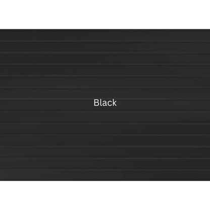 Aluminium sectional garage door with modern fluted panel design, corrosion resistant aluminium construction available in standard and caravan profiles - Black Colour