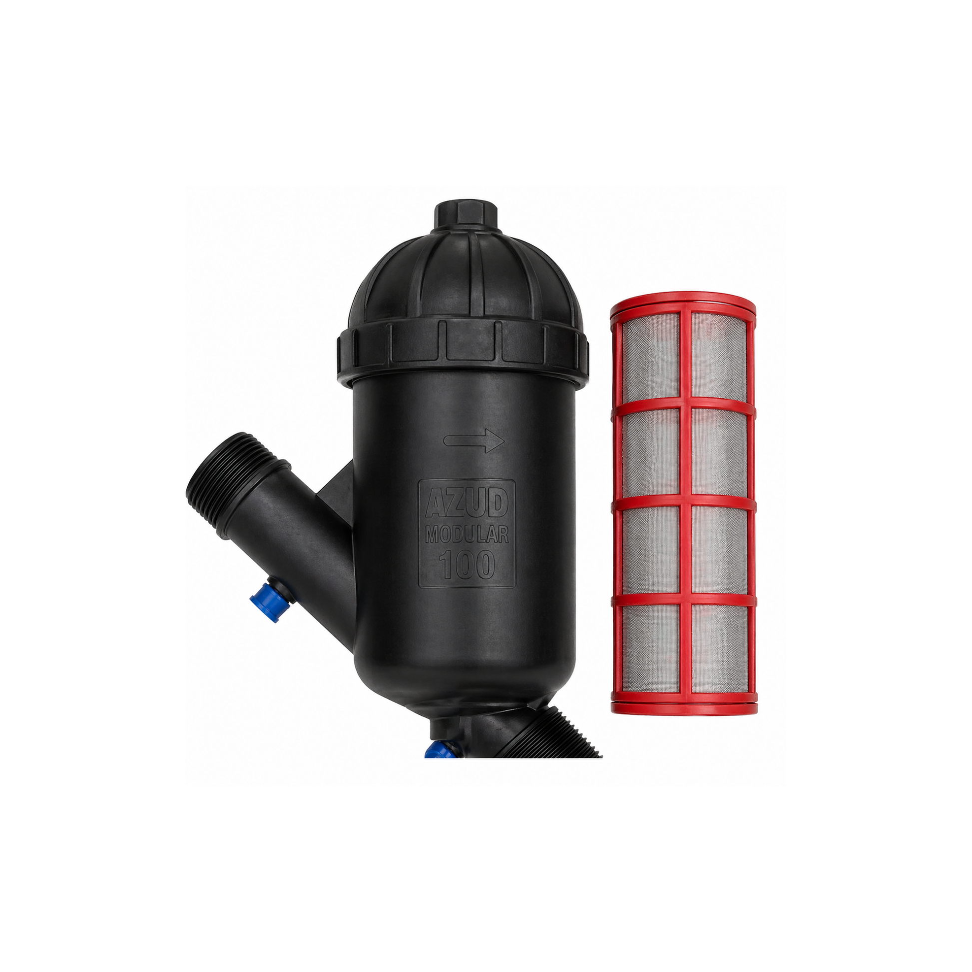 PVC screen filter for irrigation water systems with removable mesh filter element - Y-Type