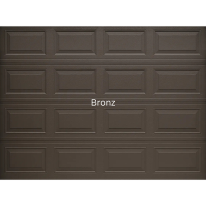 Raised and field steel sectional garage door with classic panel design, heavy duty steel construction, available in multiple colours for single, double and caravan garages - Bronz Colour