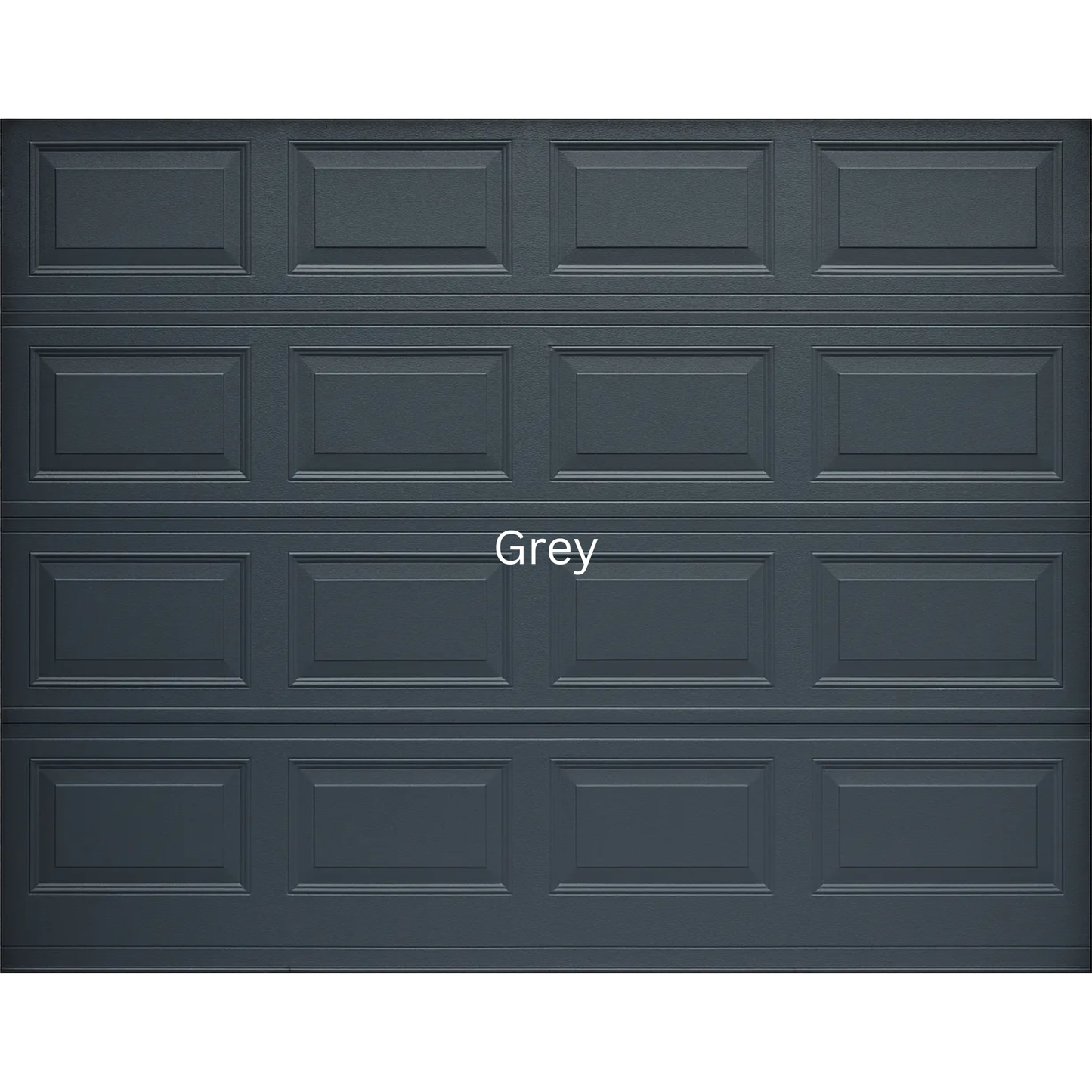 Raised and field steel sectional garage door with classic panel design, heavy duty steel construction, available in multiple colours for single, double and caravan garages - Grey Colour