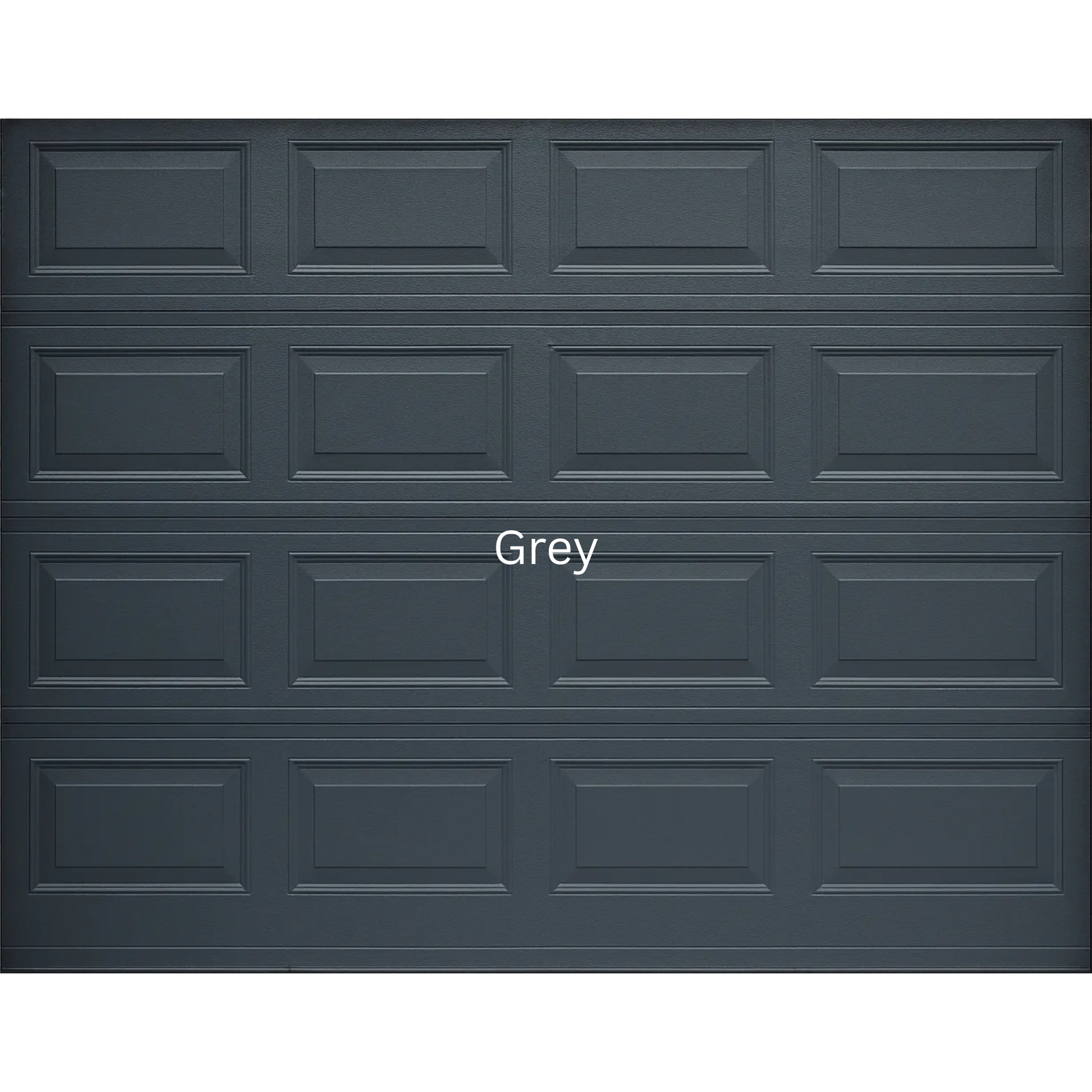 Raised and field steel sectional garage door with classic panel design, heavy duty steel construction, available in multiple colours for single, double and caravan garages - Grey Colour