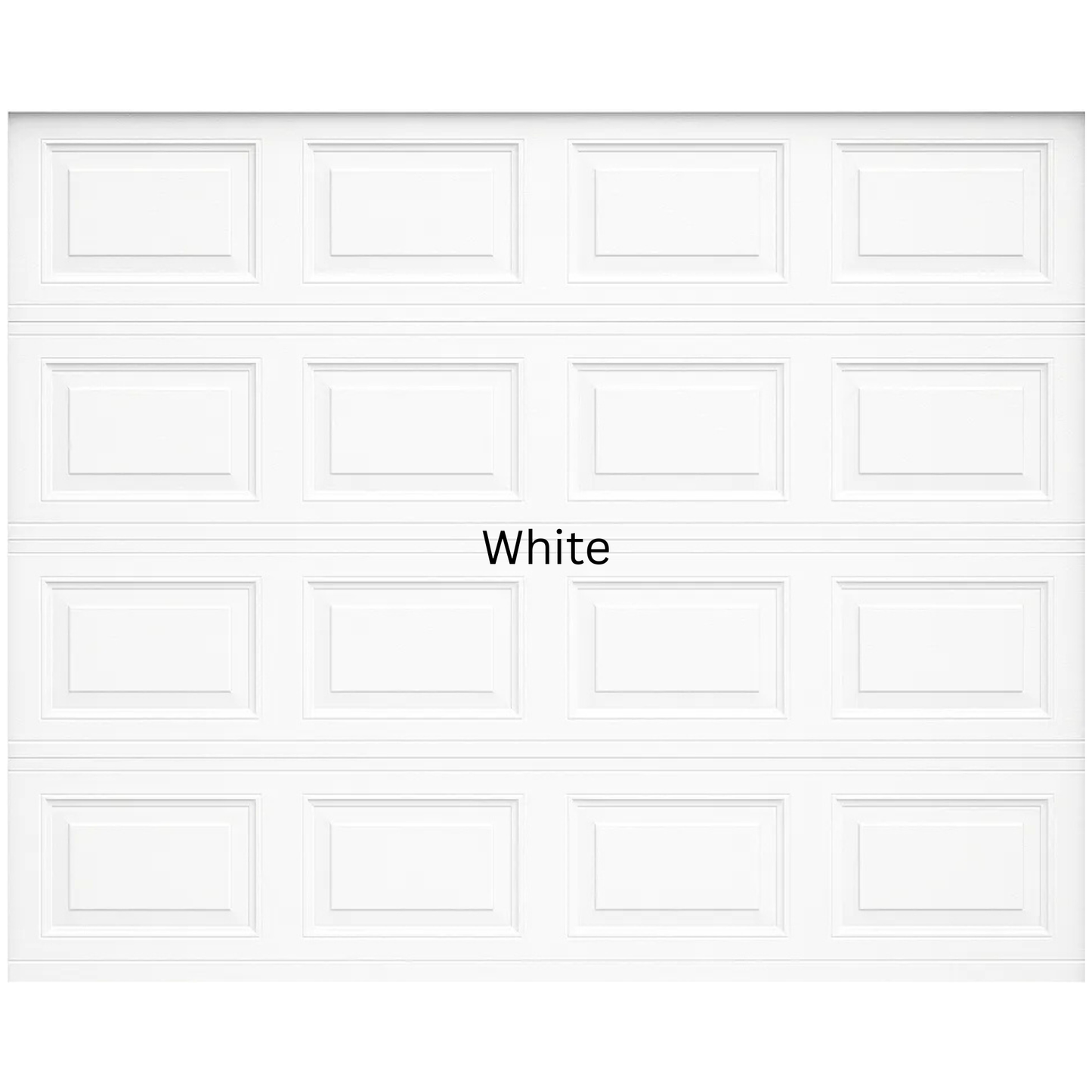 Raised and field steel sectional garage door with classic panel design, heavy duty steel construction, available in multiple colours for single, double and caravan garages - White Colour