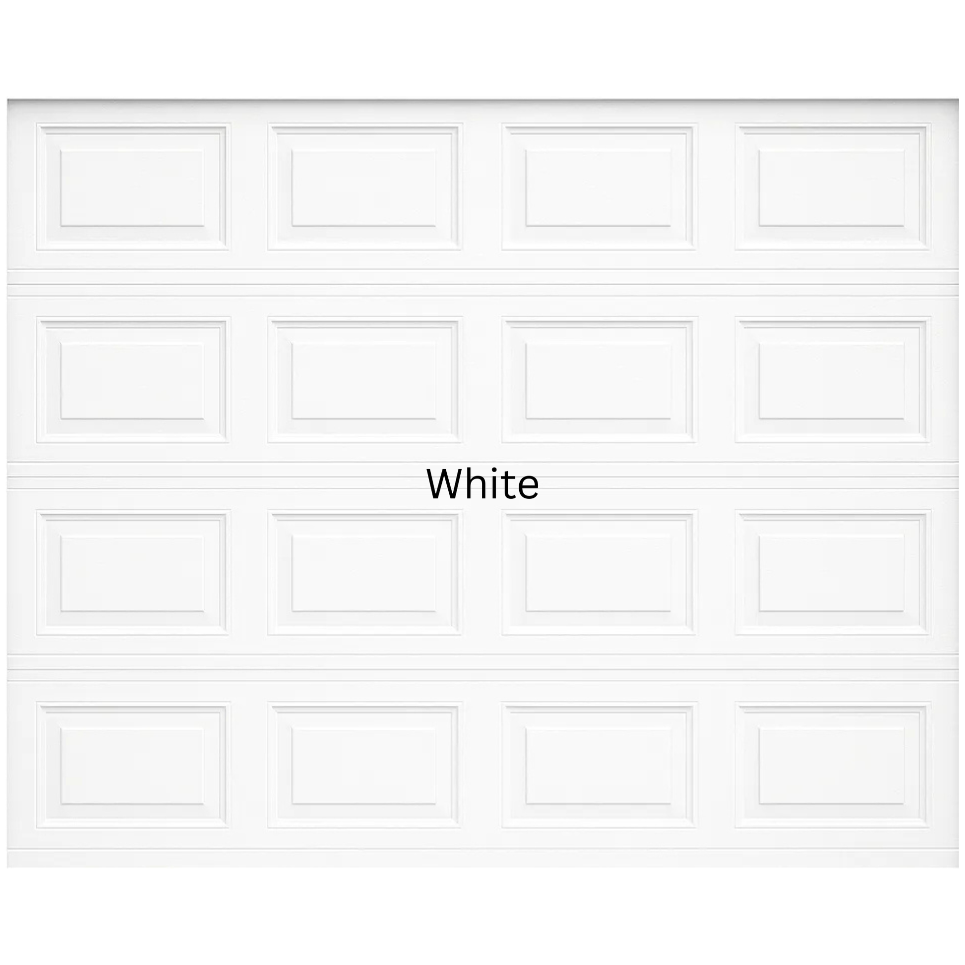 Raised and field steel sectional garage door with classic panel design, heavy duty steel construction, available in multiple colours for single, double and caravan garages - White Colour