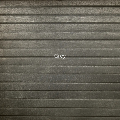 Horizontal steel sectional garage door with modern horizontal panel design, durable powder coated finish, available in single, double and caravan sizes - Grey Colour